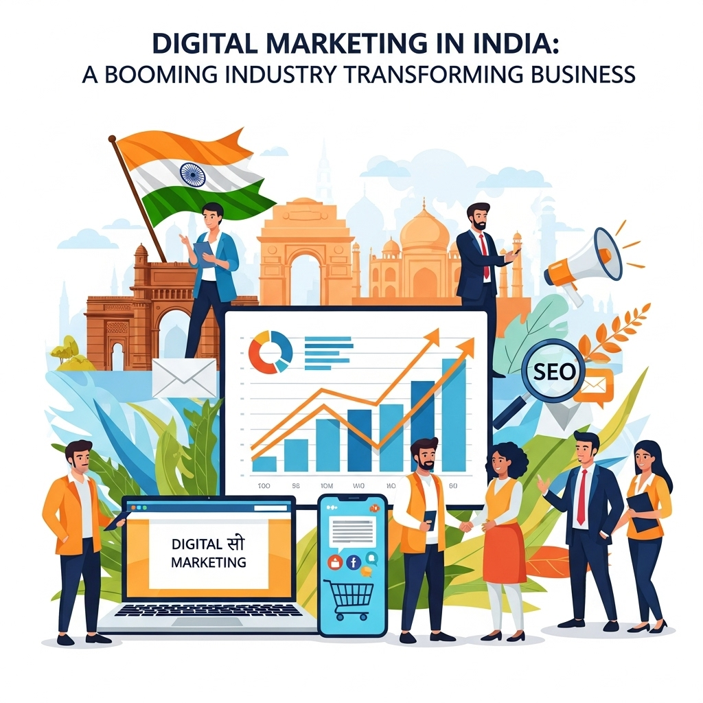 Digital marketing in India is booming, driven by internet growth, social media, and e-commerce. Explore trends, benefits, and future opportunities today.